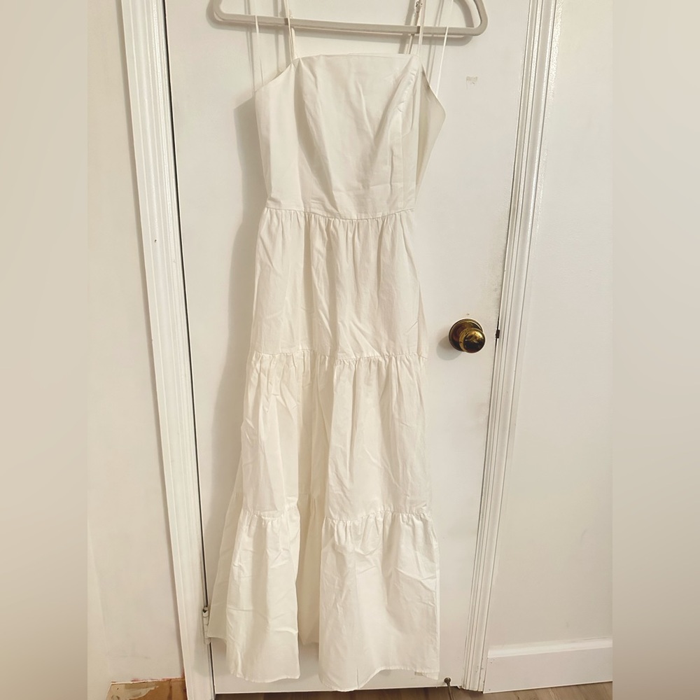White Tie Back Maxi Dress